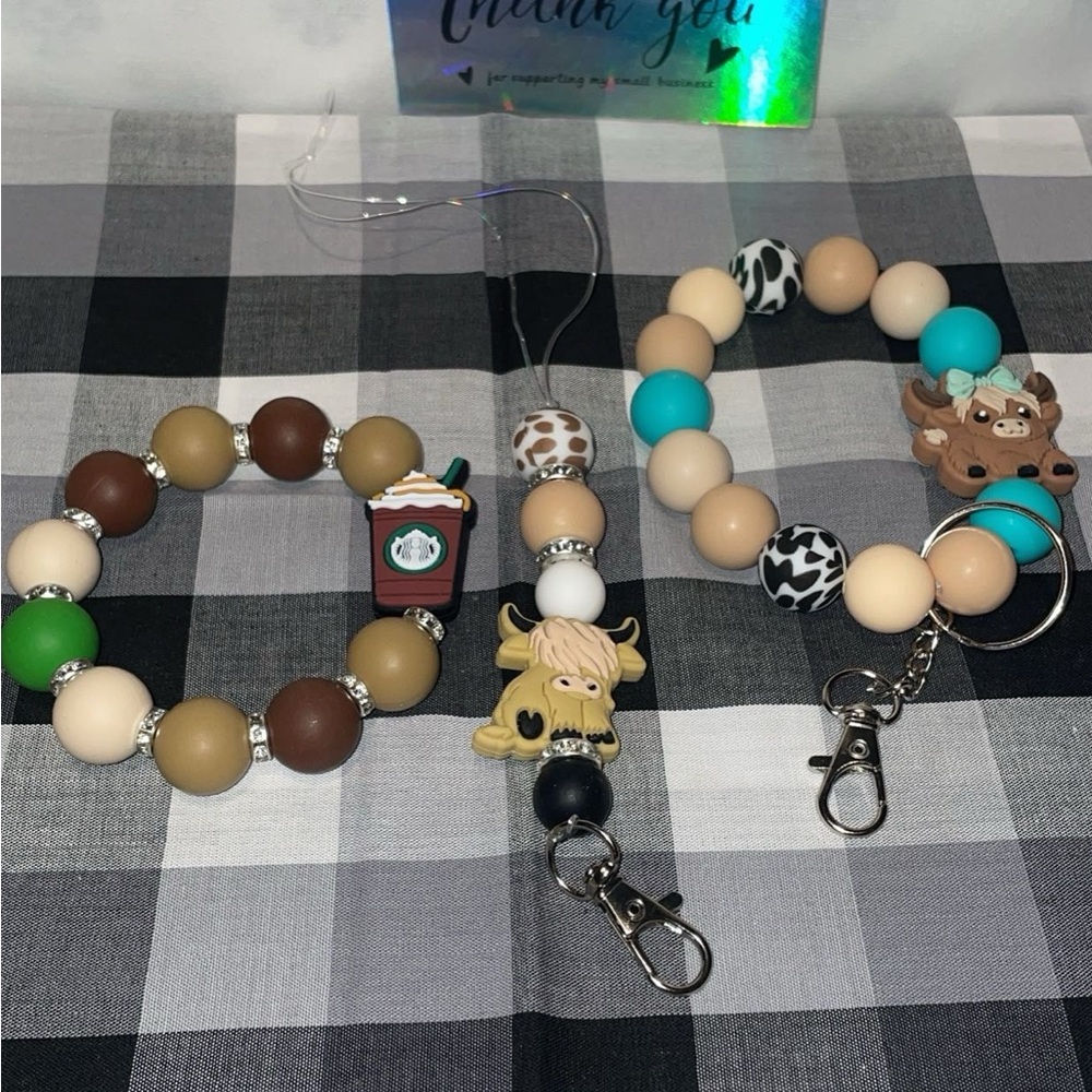 Keychain wristlet & Car freshie hanger
